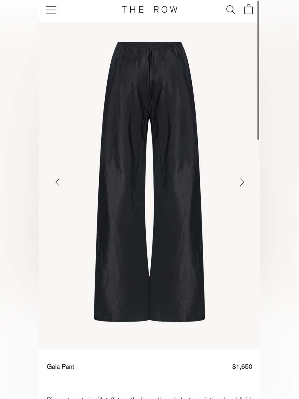 The row satin gala pant new with tags